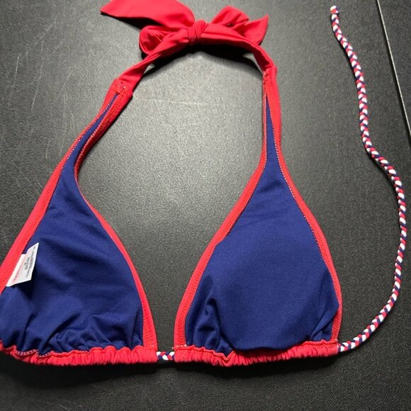 Mossimo Red, White, & Blue Halter Bikini Top Size M - Picture 4 of 7